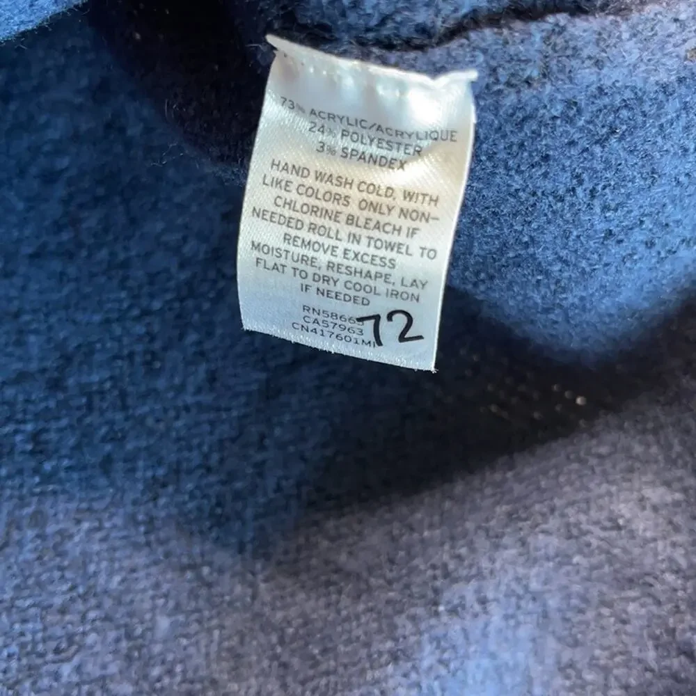 Caslon Women's Dark Blue Long Sleeve Mock Turtleneck Sweater Size Large